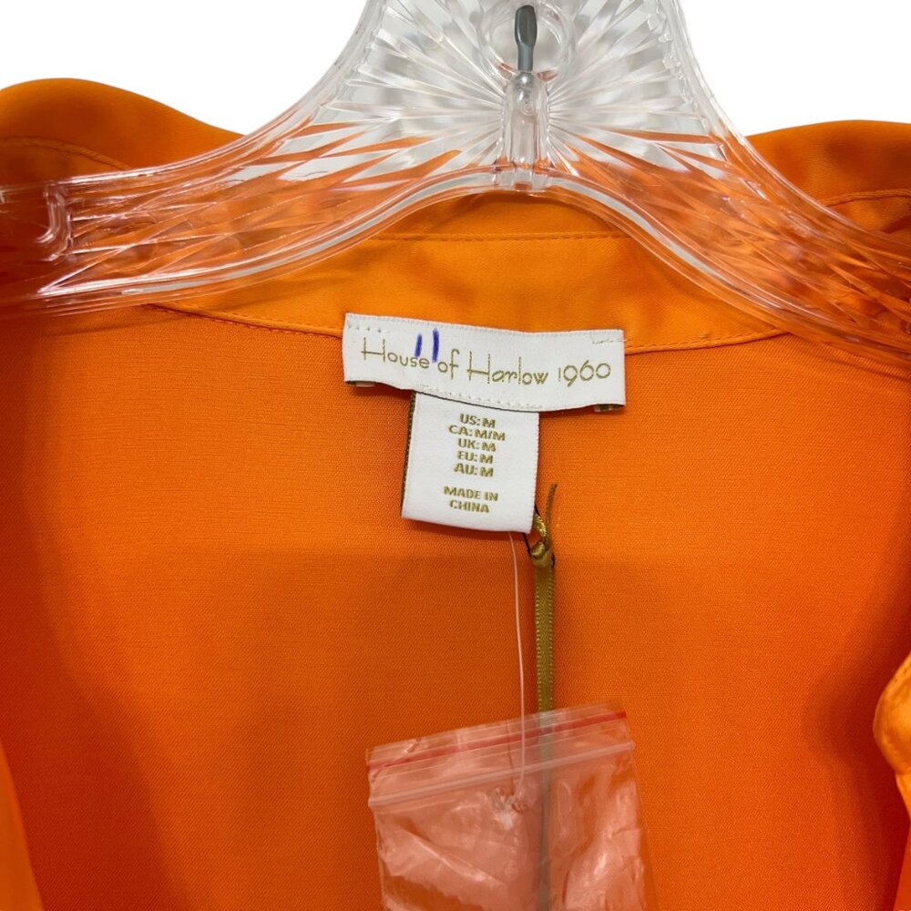 NWT House of Harlow 1960 + Revolve Orange Long Sleeve Shirt Dress. Woman's Sz M - Picture 3 of 9